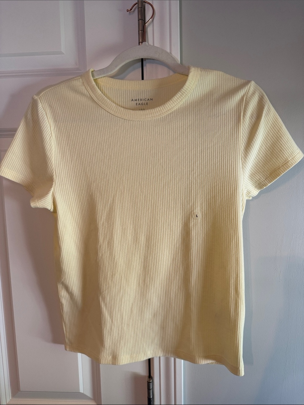 American Eagle Ribbed baby Tee - Pale Yellow